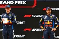 Max Verstappen with Sergio Perez at the F1 Grand Prix of China - Sprint - Source: Getty